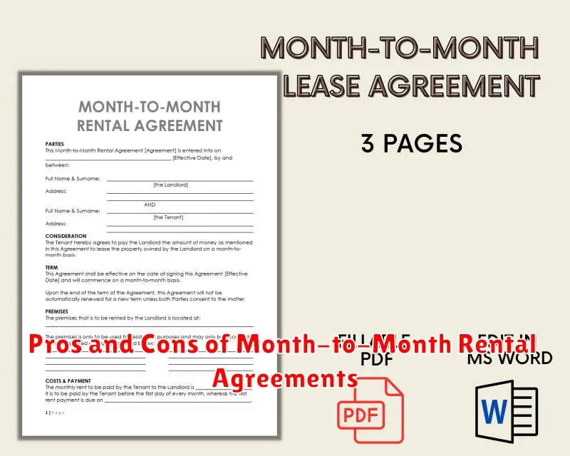 Pros and Cons of Month-to-Month Rental Agreements